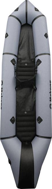 packraft biplace ouvert noir et gris
