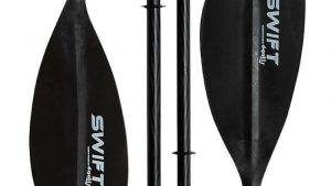 Pagaie Egalis Swift Carbone démontable 4 parties, idéale pour la pratique du packraft et du kayak gonflable