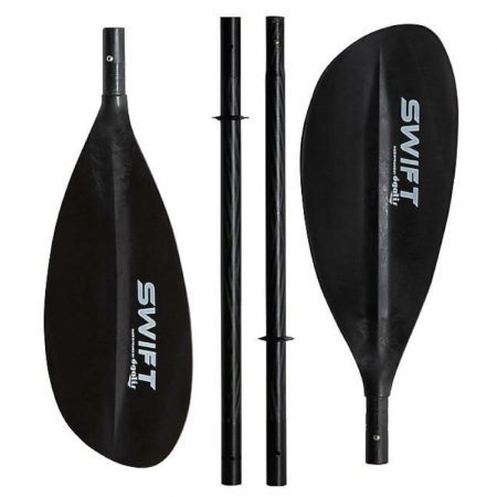 Pagaie Egalis Swift Carbone démontable 4 parties, idéale pour la pratique du packraft et du kayak gonflable