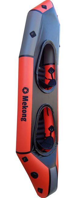 Packraft biplace avec pontage fixe, l'alternative aux kayaks gonflables Gumotex en haute rivière - Mekong packraft