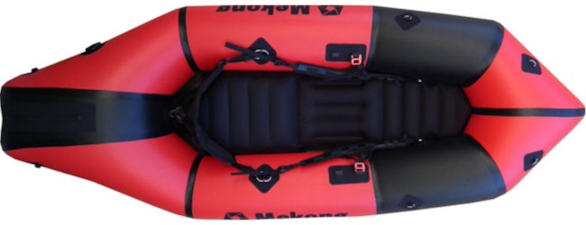 Packraft autovideur monoplace rouge et noir