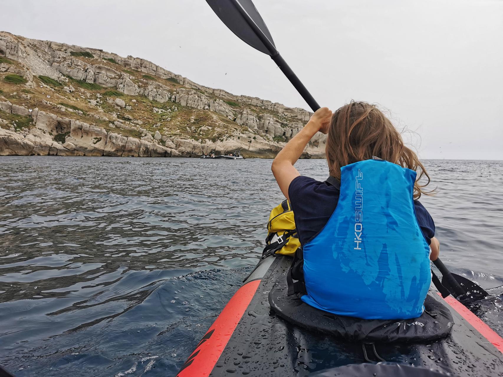 Test du packraft Mekong en mer, dans les Iles du Frioul