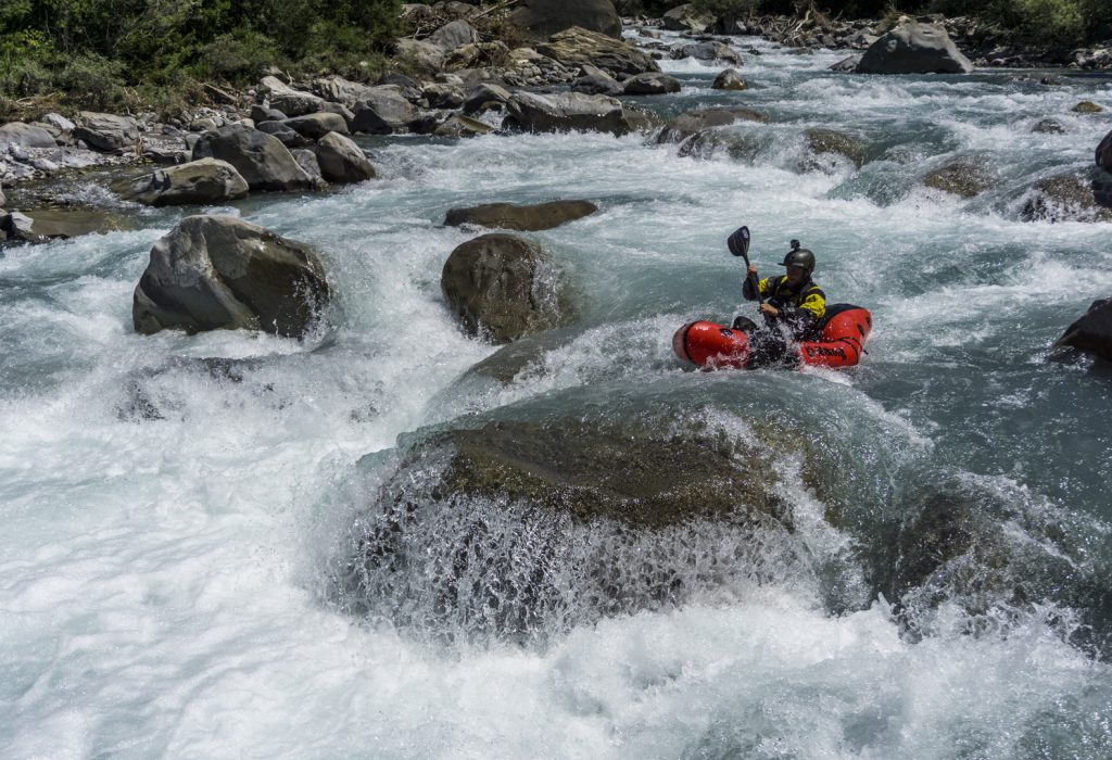 Packraft monoplace autovideur de haute qualité, descente de l’Ubaye Packraft monoplace autovideur de haute qualité, descente de l'Ubaye