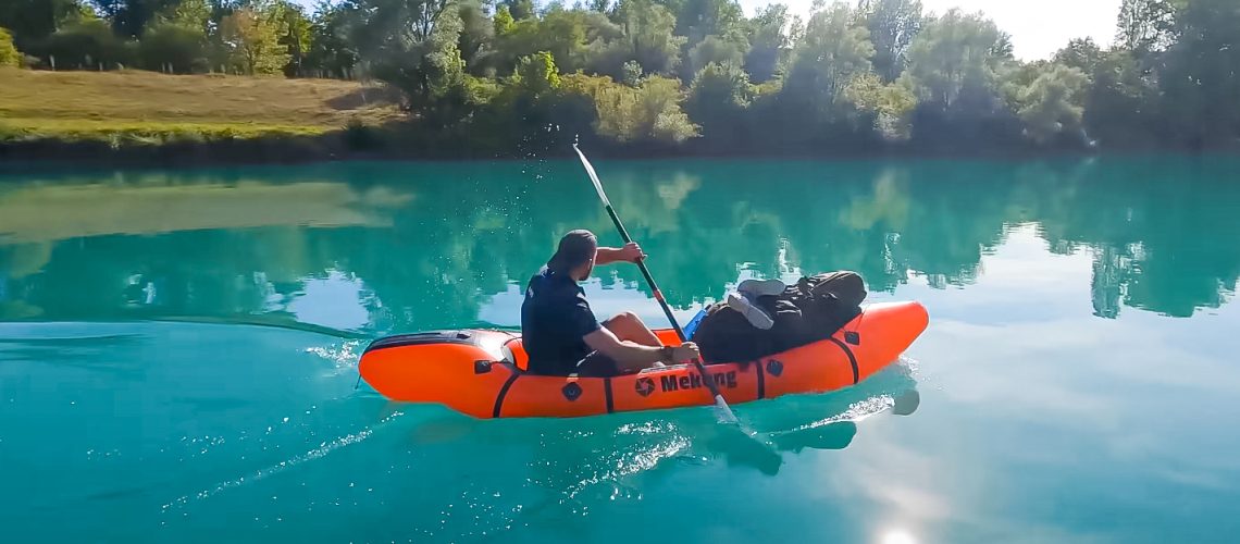 Nico Mathieux descend le Rhone en packraft Mekong