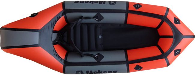 packraft mekong monoplace pontage amovible orange et gris